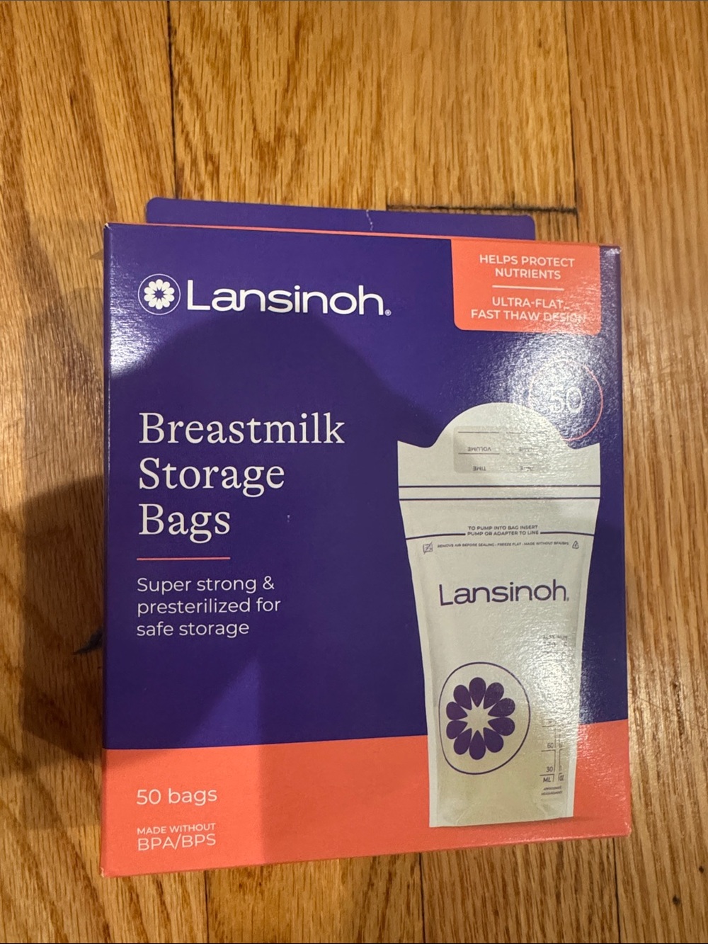 Lansinoh Purple Breastmilk Storage Bags - 49 Count